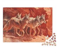 1000pcs (75x50cm) Puzzles pour Adolescents Adultes Coyote Cramoisi Courant sous Le Soleil brûlant