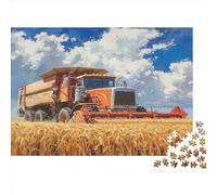 1000pcs (75x50cm) Puzzles pour Adolescents Adultes Moissonneuse-batteuse Récolte du blé