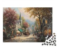 1000pcs (75x50cm) Puzzles pour Adolescents Adultes Ville pittoresque Ambiance Victorienne Romantique et nostalgique