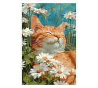 1000pcs(75x50cm) Puzzles pour Adolescents Cat in Daisy Field -8 Jeux De Puzzle Amusants Et Difficiles Activités Ludiques À La Maison 1000pcs(75x50cm)