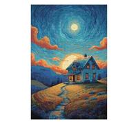 1000pcs(75x50cm) Puzzles pour Adolescents Cozy Moonlit Cottage Scene -1 Puzzles pour Adolescents Jeux Relaxants Assemblage De Motifs Idéal comme Cadeau pour Toute La Famille 1000pcs(75x50cm)