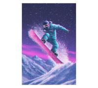 1000pcs(75x50cm) Puzzles pour Adolescents Neon Snowboarder in Action Puzzle pour Adultes, Jeu De Réflexion, Cadeau d'anniversaire Idéal pour Toute La Famille 1000pcs(75x50cm)