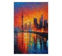 1000pcs(75x50cm) Puzzles pour Adultes - Cadeaux Cityscape Sunset Reflections -1 Puzzles pour Adultes - Jeux Relaxants - Défi Éducatif D'analyse Et De Logique 1000pcs(75x50cm)