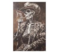 1000pcs(75x50cm) Puzzles pour Adultes - Cadeaux Western Skeleton Smoking Art Print Puzzles pour Adultes - Jeux Relaxants - Défi Éducatif D'analyse Et De Logique 1000pcs(75x50cm)
