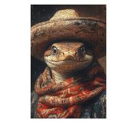 1000pcs(75x50cm) Puzzles pour Adultes Western Lizard in Hat Puzzles pour Adolescents - Jeux À Faire Soi-même - Défi Difficile - Cadeaux d'anniversaire Et Cadeaux Uniques 1000pcs(75x50cm)
