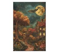 1000pcs(75x50cm) Puzzles pour Adultes Whimsical Moonlit Cottage Scene Puzzles pour Adolescents - Jeux À Faire Soi-même - Défi Difficile - Cadeaux d'anniversaire Et Cadeaux Uniques 1000pcs(75x50cm)