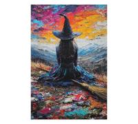 1000pcs(75x50cm) Puzzles pour Adultes Witch in Colorful Landscape Casse-têtes pour Adultes - Jeu De Réflexion - Niveau De Difficulté : Difficile - Interaction Parent-Enfant 1000pcs(75x50cm)