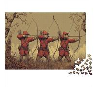 1000pcs (75x50cm) Three Archers Standing in A Line, Medieval Background Jigsaw Puzzles À Faire Soi-même pour Adultes
