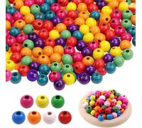 1000pcs 8mm Multi-Color Natural Wooden Round Beads With Hole For Jewellery Making Diy Bracelet Making For Children,Pendants,Craft Beads