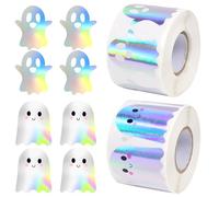 1000PCS Autocollants d'Halloween Enfant,fantôme autocollant Rouleau d'autocollants mignons fantôme Décoration d'Halloween pour Halloween Scrapbooking décoration d'intérieur Cadeaux de Fête