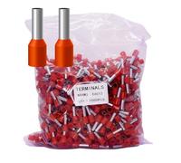 1000pcs AWG10 Terminal Connector Wire Insulated Cord Pin Ends Terminals for Electric, Industrial, Chemical Industry, Power Control System, etc. (10WAG-1000PCS-Red)