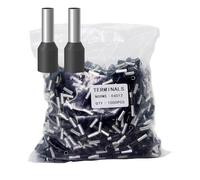 1000pcs AWG10 Terminal Connector Wire Insulated Cord Pin Ends Terminals for Electric, Industrial, Chemical Industry, Power Control System, etc. (10WAG-1000PCS-Black)
