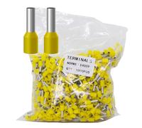 1000pcs AWG12 Terminal Connector Wire Insulated Cord Pin Ends Terminals for Electric, Industrial, Chemical Industry, Power Control System, etc. (Yellow-1000PCS-12wg)