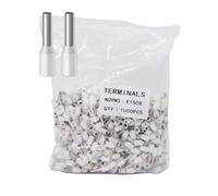 1000pcs AWG16 Wire Ferrules Terminals Kit, Wire Insulated Cord Pin Ends Terminals for Electric, Industrial, Chemical Industry, Power Control System, etc. (White-1000PCS-16AWG)