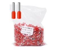 1000pcs AWG16 Wire Ferrules Terminals Kit, Wire Insulated Cord Pin Ends Terminals for Electric, Industrial, Chemical Industry, Power Control System, etc. (Red-1000PCS-16AWG)