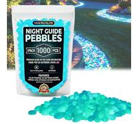 1000pcs Colorful Glow in The Dark Rocks, Night Guide Luminous Garden Stones Rocks, for Walkways Outdoor Landscaping & Stepping Yard Decor (Blue,1000pcs)