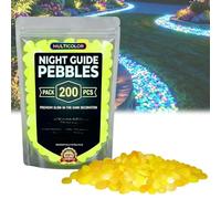 1000pcs Colorful Glow in The Dark Rocks, Night Guide Luminous Garden Stones Rocks, for Walkways Outdoor Landscaping & Stepping Yard Decor (Yellow,200pcs)