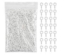 1000Pcs Crochets à Oeil, Vis à Œil Petit, Oeil Boulons, Épingles à œil Oeillets Filetage Pour l'Artisanat De Bricolage, Fabrication de Bijoux, Suspendus Cordes, 5 x 10mm (Argent)