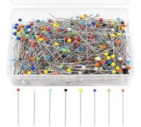 1000Pcs Épingles Couture, BetterJonny 38 mm Epingles Couturiere Multicolores Epingle a Tete Ronde Couture en Verre Épingles à Coudre pour Couturière Bijoux Bricolage Décoration Coutur et D'Artisanat
