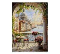 1000pcs Mini Puzzle pour Adultes Balcon Rivière Dôme Relaxant | 70x50cm Papier Décoration Salon Découpe Précise Cadeau Anniversaire Détente