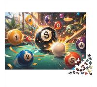 1000pcs Mini Puzzle pour Adultes Billard Boules Table Difficile | 70x50cm Carton Décoration Salon Coupe Précise Cadeau Ami Relaxation