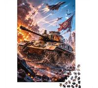 1000pcs Mini Puzzle pour Adultes Char Jet Explosion Difficile | 52x38cm Carton Décor Salon Structure Durable Cadeau Anniversaire Soulagement Stress