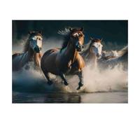 1000pcs Mini Puzzle pour Adultes Cheval Eau Liberté Difficile | 70x50cm Carton Décor Salon Structure Durable Cadeau Ami Entraînement Cérébral