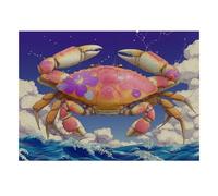 1000pcs Mini Puzzle pour Adultes Crabe Fleur Océan Défi | 38x26cm Papier Décoration Salon Découpe Précise Cadeau Ami Relaxation