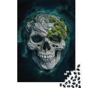 1000pcs Mini Puzzle pour Adultes Crâne Île Forêt Relaxant | 38x26cm Papier Amateurs D'art Décoration De Bureau Soulagement Du Stress