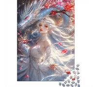 1000pcs Mini Puzzle pour Adultes Dragon Elfe Fleur Carton | 38x26cm Papier Décoration Salon Coupe Précise Cadeau Réunion Relaxation