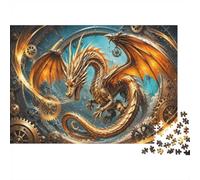 1000pcs Mini Puzzle pour Adultes Dragon Engrenage Aile Difficile | 38x26cm Carton Décor Salon Structure Durable Cadeau Ami Entraînement Cérébral