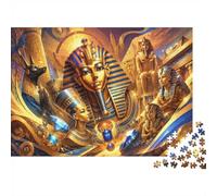 1000pcs Mini Puzzle pour Adultes Pharaon Pyramide Sphinx Détente | 52x38cm Papier Décoration Salon Coupe Précise Cadeau Ami Relaxation Esprit