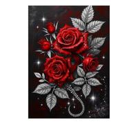1000pcs Mini Puzzle pour Adultes Rose Feuille Diamant Papier | 38x26cm Décor De Salon Découpe Précise Détente D'anniversaire