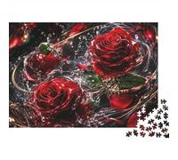 1000pcs Mini Puzzle pour Adultes Rose Goutte d'eau Carton | 70x50cm Décor Maison Découpe Précise Cadeau Anniversaire Relaxation