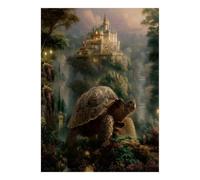 1000pcs Mini Puzzle pour Famille Château Tortue Forêt Carton | 38x26cm Papier Salon Décor Découpe Précise Cadeau Ami Détente