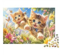 1000pcs Mini Puzzle pour Famille Chats Fleurs Papillons Difficile