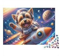 1000pcs Mini Puzzle pour Famille Chien Fusée Espace Loisir | 38x26cm Carton Décoration Salon Coupe Précise Cadeau Anniversaire Relaxation