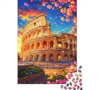 1000pcs Mini Puzzle pour Famille Colisée Fleur Ciel Carton | 38x26cm Décor De Salon Découpe Précise Cadeau D'anniversaire Détente D'esprit