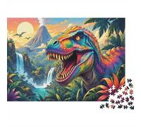1000pcs Mini Puzzle pour Famille Dinosaure Volcan Jungle Carton