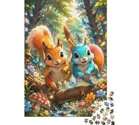 1000pcs Mini Puzzle pour Famille Écureuil Papillon Forêt Difficile | 38x26cm Papier Décoration Salon Découpe Précise Cadeau Ami Relaxation