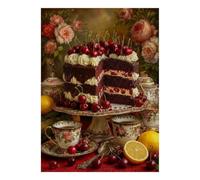 1000pcs Mini Puzzle pour Famille Gâteau Cerise Fleur Détente