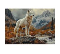1000pcs Mini Puzzle pour Famille Loup Montagne Rivière Détente