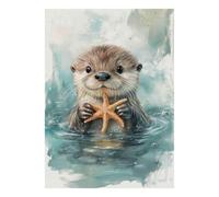 1000pcs Mini Puzzle pour Famille Loutre Étoile de mer Eau Relaxant