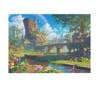 1000pcs Mini Puzzle pour Famille Pont Château Fleurs Carton Recyclé | 38x26cm Carton Débutants Décor De Salon Découpe Précise Détente