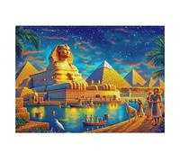 1000pcs Mini Puzzle pour Famille Pyramide Sphinx Rivière | 52x38cm Carton Décor Salon Structure Durable Cadeau Ami Soulagement Anxiété