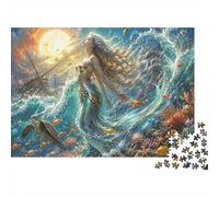 1000pcs Mini Puzzle pour Famille Sirène Océan Épave Stimulant | 38x26cm Carton Décor Salon Structure Durable Cadeau Anniversaire Relaxation