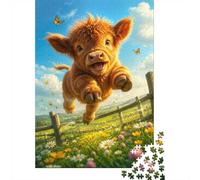 1000pcs Mini Puzzle pour Famille Veau Prairie Papillon Difficile | 52x38cm Papier Décoration Salon Coupe Précise Cadeau Ami Relaxation Esprit