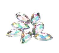 1000pcs Strass à Coudre, Blanche Artisanat Strass AB Fantaisie en Forme D'oeil de Cheval Gemmes en Cristal à Dos Plat Cristaux de Verre Perles pour Bricolage Artisanat Vêtements Sac Chaussures
