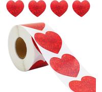 1000pcs Valentine's Day Autocollant Coeur, Red Decoration Stickers St Valentin For Valentine's Day, Anniversary, Wedding, Birthday, Party Decoration Envelopes, Cards, Diy Gift Box Accessories