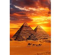 1000piece Paper Puzzle of Egyptian Pyramids for Children, Suitable as Home Decoration Gift, Large Decorative Gift 38x52cm
